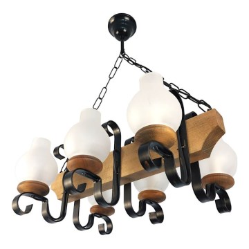 Candeeiro suspenso VELA 6xE14/40W/230V faia - FSC certificado