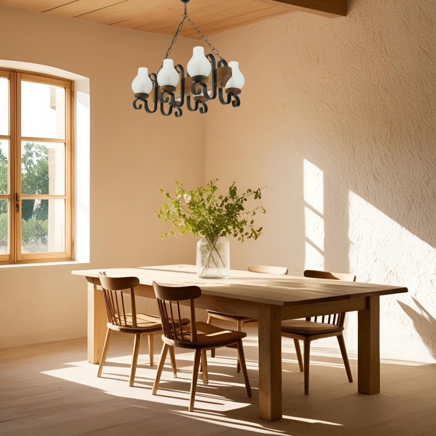 Candeeiro suspenso VELA 6xE14/40W/230V faia - FSC certificado
