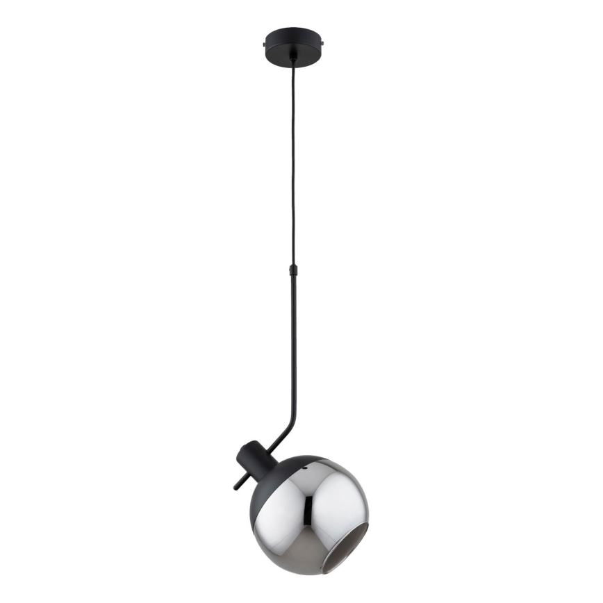 Candeeiro suspenso VELTO 1xE27/15W/230V preto/fumado