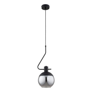 Candeeiro suspenso VELTO ENIGMA 1xE27/15W/230V preto/fumado