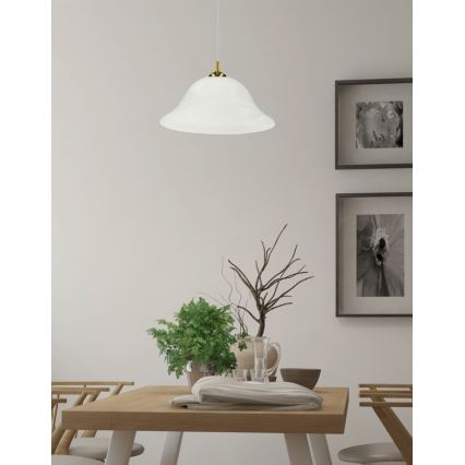 Candeeiro suspenso VERA 1xE27/60W/230V dourado/branco