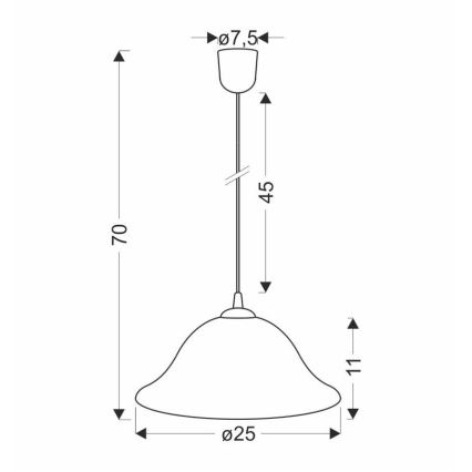 Candeeiro suspenso VERA 1xE27/60W/230V dourado/branco