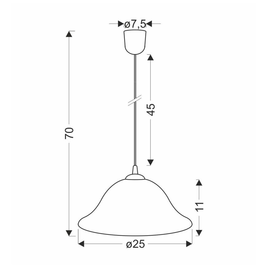 Candeeiro suspenso VERA 1xE27/60W/230V dourado/branco