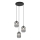 Candeeiro suspenso VERDI 3xE27/15W/230V diâmetro 30 cm preto/cinzento