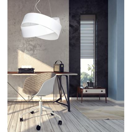 Candeeiro suspenso VIENO 3xE27/15W/230V branco