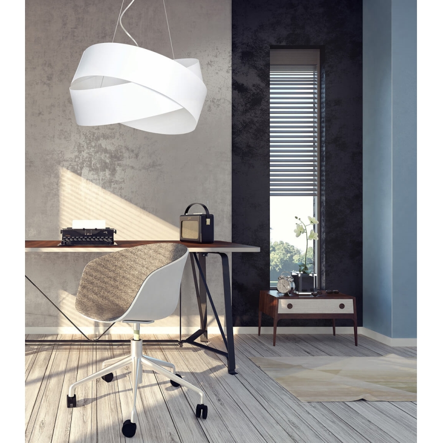 Candeeiro suspenso VIENO 3xE27/15W/230V branco
