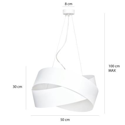 Candeeiro suspenso VIENO 3xE27/15W/230V branco