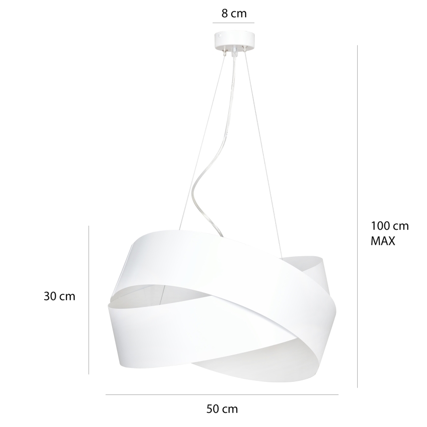 Candeeiro suspenso VIENO 3xE27/15W/230V branco