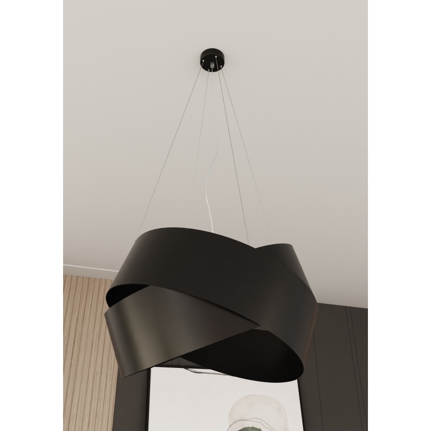 Candeeiro suspenso VIENO 3xE27/15W/230V preto