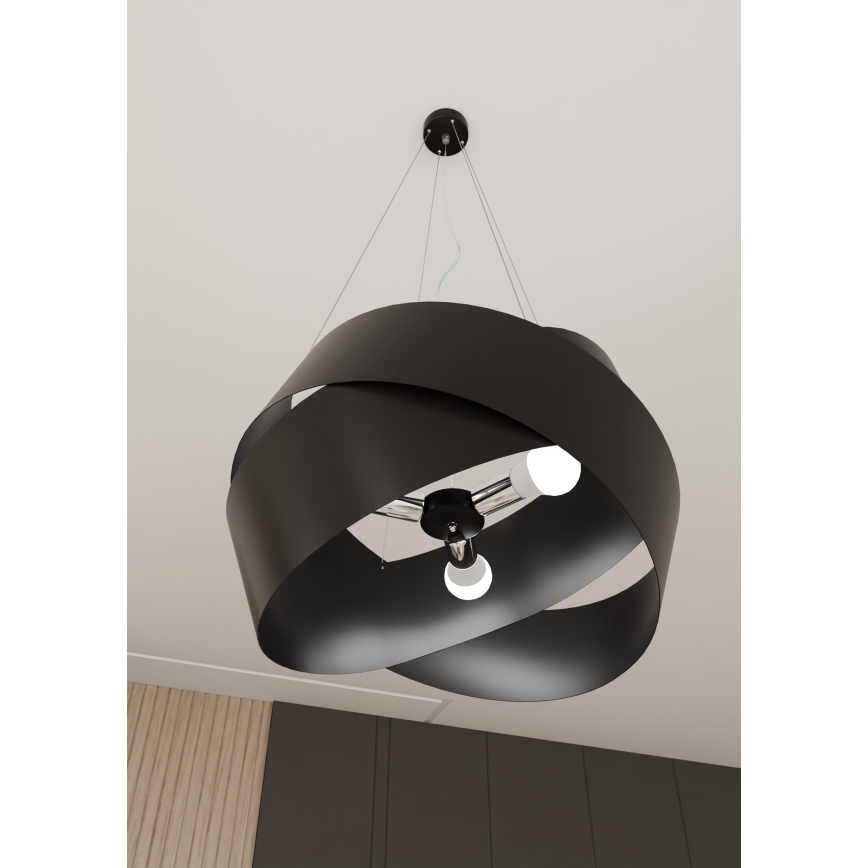 Candeeiro suspenso VIENO 3xE27/15W/230V preto