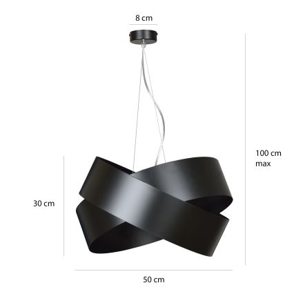 Candeeiro suspenso VIENO 3xE27/15W/230V preto