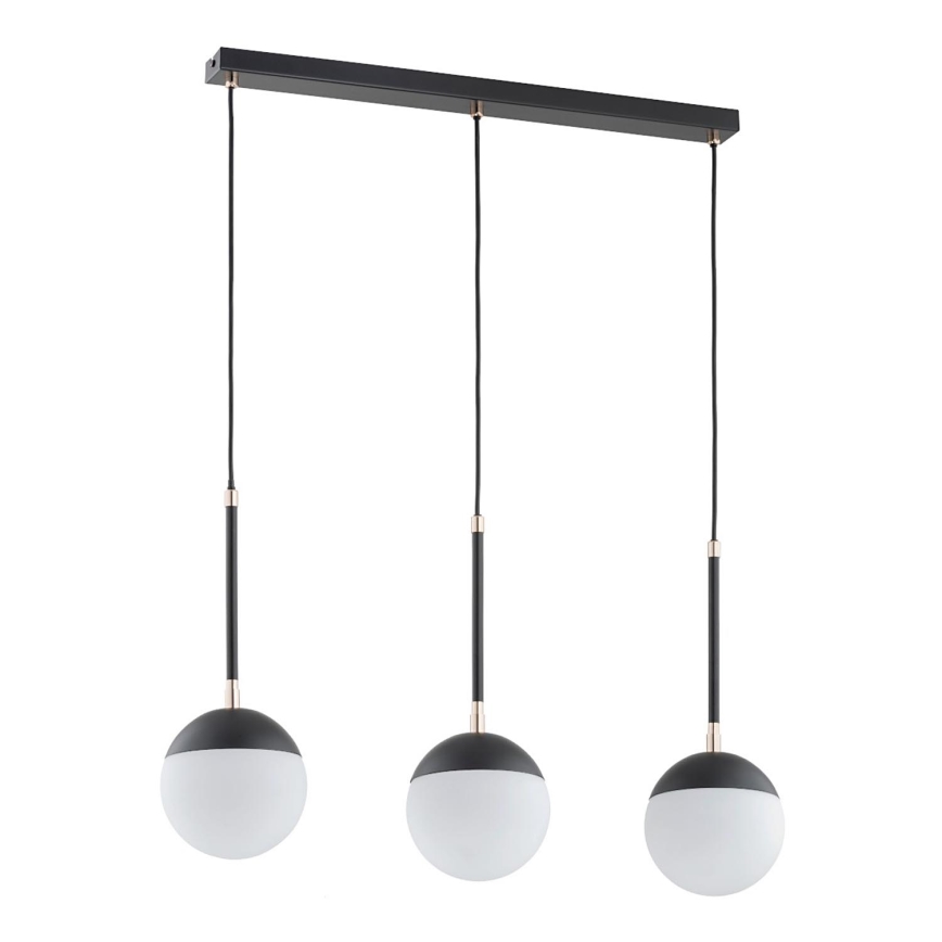 Candeeiro suspenso VOLDA 3xE14/40W/230V preto