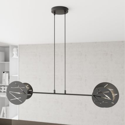 Candeeiro suspenso XOTIC 2xE27/15W/230V preto