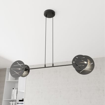 Candeeiro suspenso XOTIC 2xE27/15W/230V preto