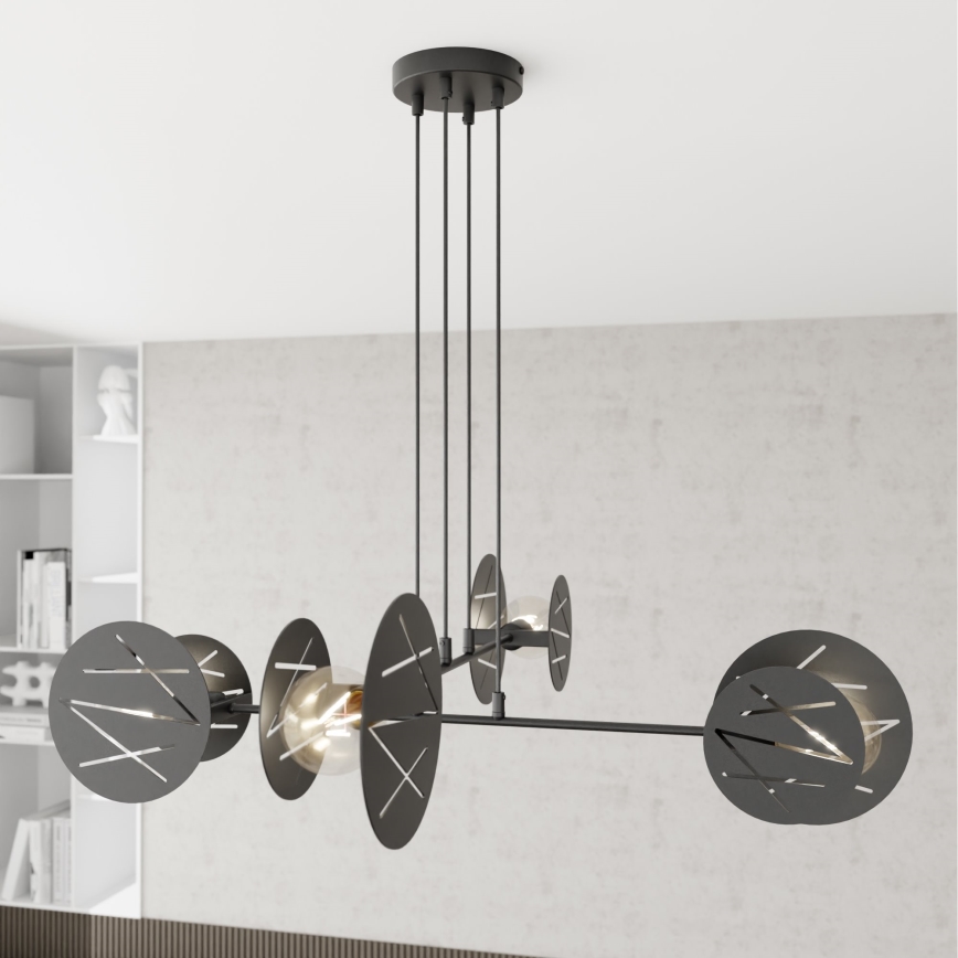 Candeeiro suspenso XOTIC 4xE27/15W/230V preto