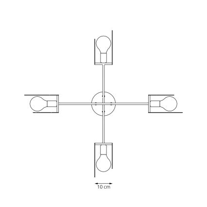 Candeeiro suspenso XOTIC 4xE27/15W/230V preto