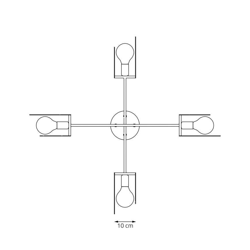 Candeeiro suspenso XOTIC 4xE27/15W/230V preto