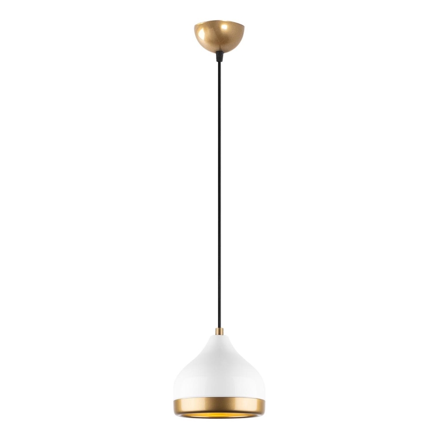 Candeeiro suspenso YILDO 1xE27/40W/230V branco/dourado