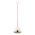 Candeeiro suspenso YILDO 1xE27/40W/230V branco/dourado/vermelho