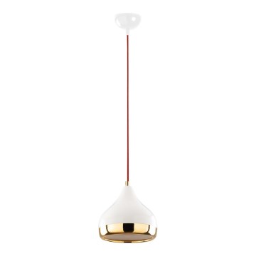 Candeeiro suspenso YILDO 1xE27/40W/230V branco/dourado/vermelho