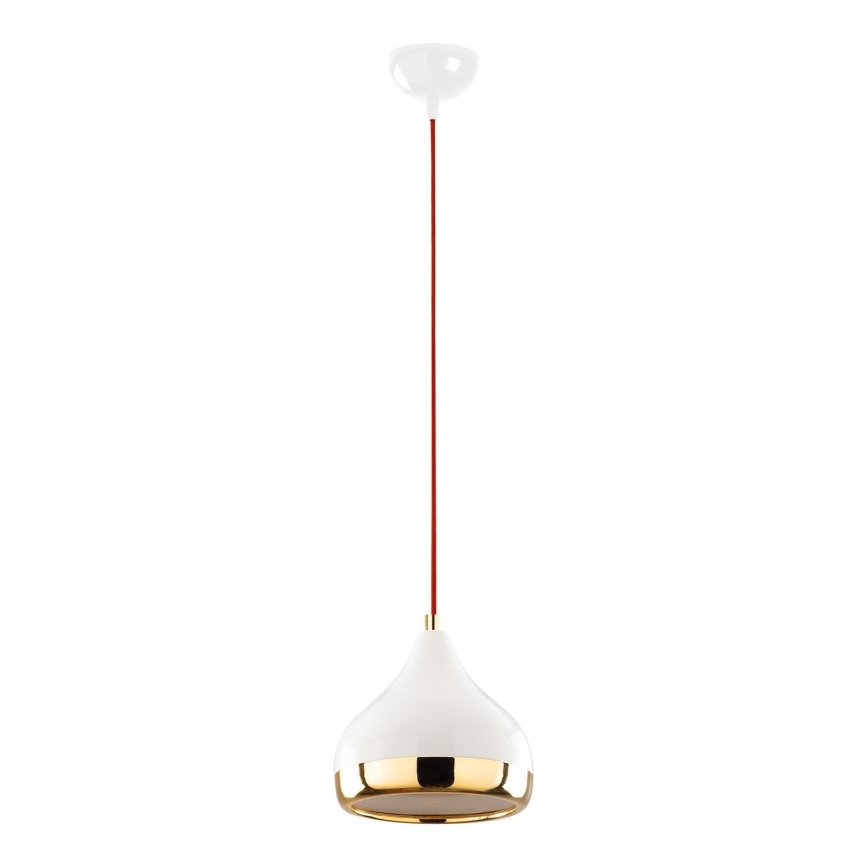 Candeeiro suspenso YILDO 1xE27/40W/230V branco/dourado/vermelho