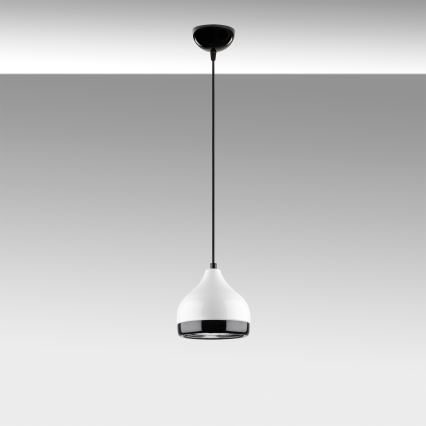 Candeeiro suspenso YILDO 1xE27/40W/230V branco/preto