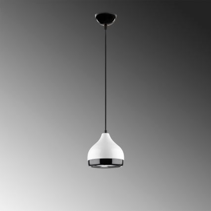 Candeeiro suspenso YILDO 1xE27/40W/230V branco/preto