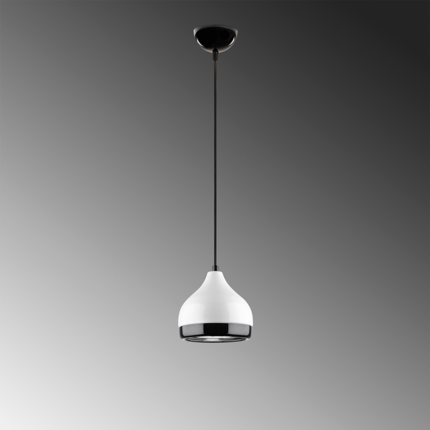 Candeeiro suspenso YILDO 1xE27/40W/230V branco/preto