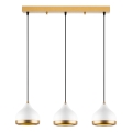 Candeeiro suspenso YILDO 3xE27/40W/230V branco/dourado