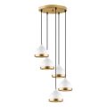 Candeeiro suspenso YILDO 5xE27/40W/230V branco/dourado
