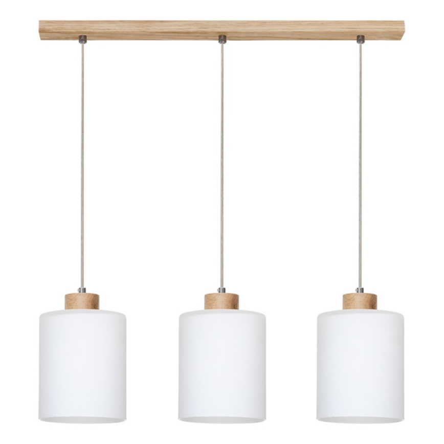 Candeeiro suspenso ZEFIR 3xE27/60W/230V carvalho