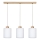 Candeeiro suspenso ZEFIR 3xE27/60W/230V carvalho