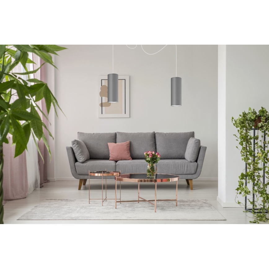 Candeeiro suspenso ZIK 2xE27/40W/230V aranha cinzento