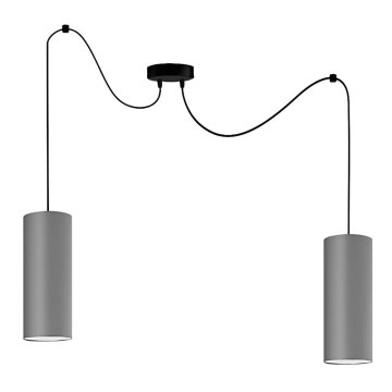 Candeeiro suspenso ZIK 2xE27/40W/230V aranha cinzento