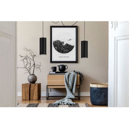 Candeeiro suspenso ZIK 2xE27/40W/230V aranha preto