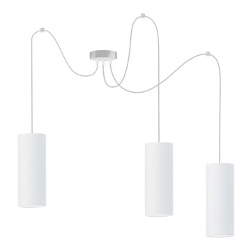 Candeeiro suspenso ZIK 3xE27/40W/230V aranha branco