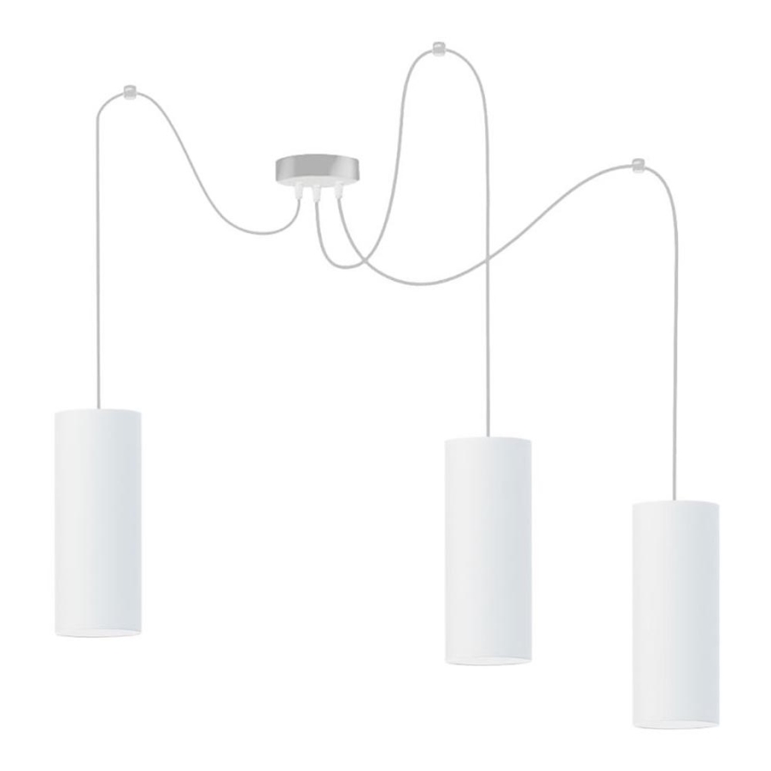 Candeeiro suspenso ZIK 3xE27/40W/230V aranha branco