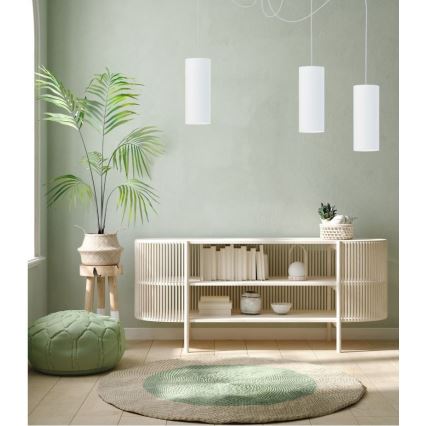 Candeeiro suspenso ZIK 3xE27/40W/230V aranha branco