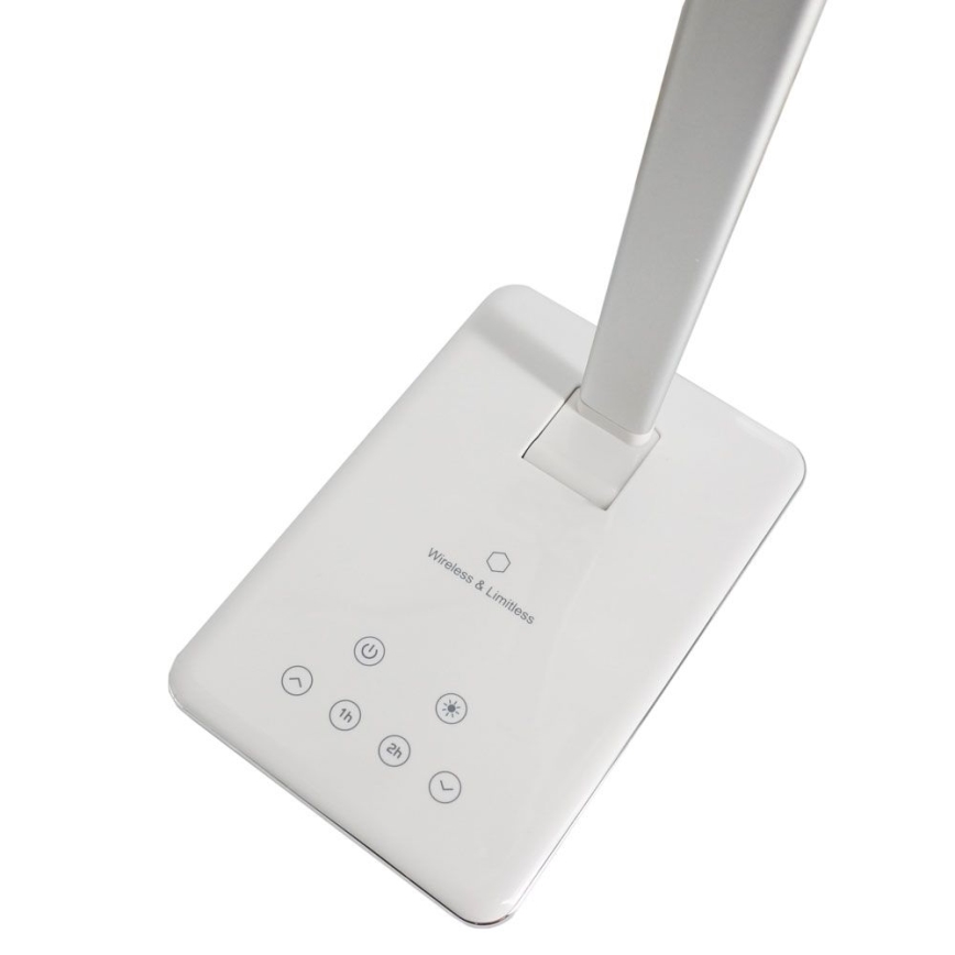 Candeeiro de mesa táctil LED com regulação e carregamento sem fios JOY LED/6W/230V+USB branco