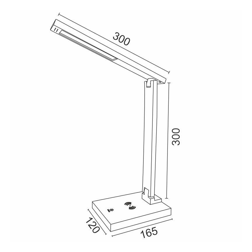 Candeeiro táctil LED com regulação e carregamento sem fios LISA LED/5W/230V + USB