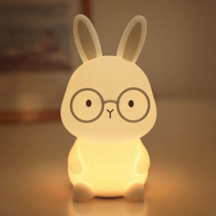 Candeeiro tátil infantil LED RGBW regulável FLORKA LED/1W/5V USB 1200 mAh cinzento