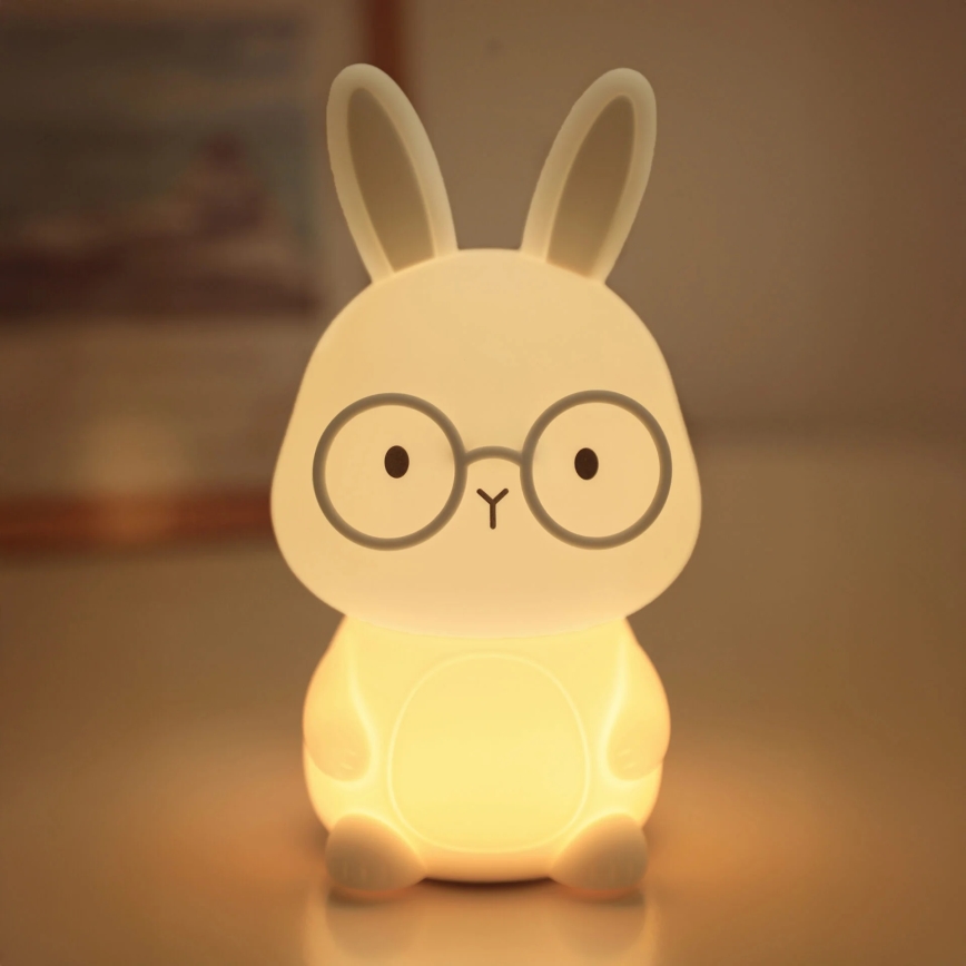 Candeeiro tátil infantil LED RGBW regulável FLORKA LED/1W/5V USB 1200 mAh cinzento