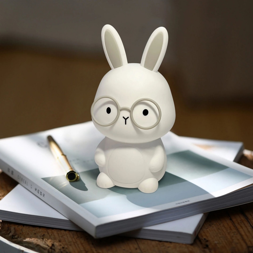 Candeeiro tátil infantil LED RGBW regulável FLORKA LED/1W/5V USB 1200 mAh cinzento