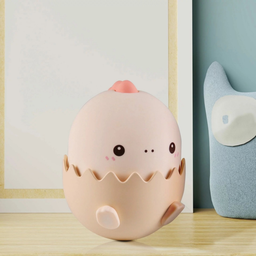 Candeeiro tátil LED RGBW regulável para crianças BABY DINO LED/0,75W/5V 1200mAh rosa