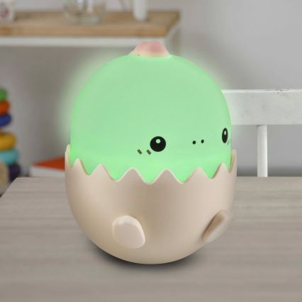 Candeeiro tátil LED RGBW regulável para crianças BABY DINO LED/0,75W/5V 1200mAh rosa