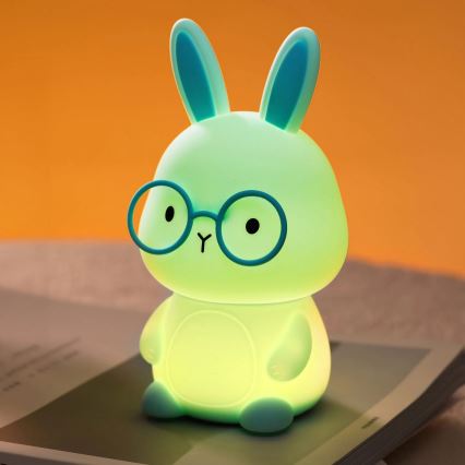 Candeeiro tátil LED RGBW regulável para crianças FLORKA LED/1W/5V USB 1200 mAh azul