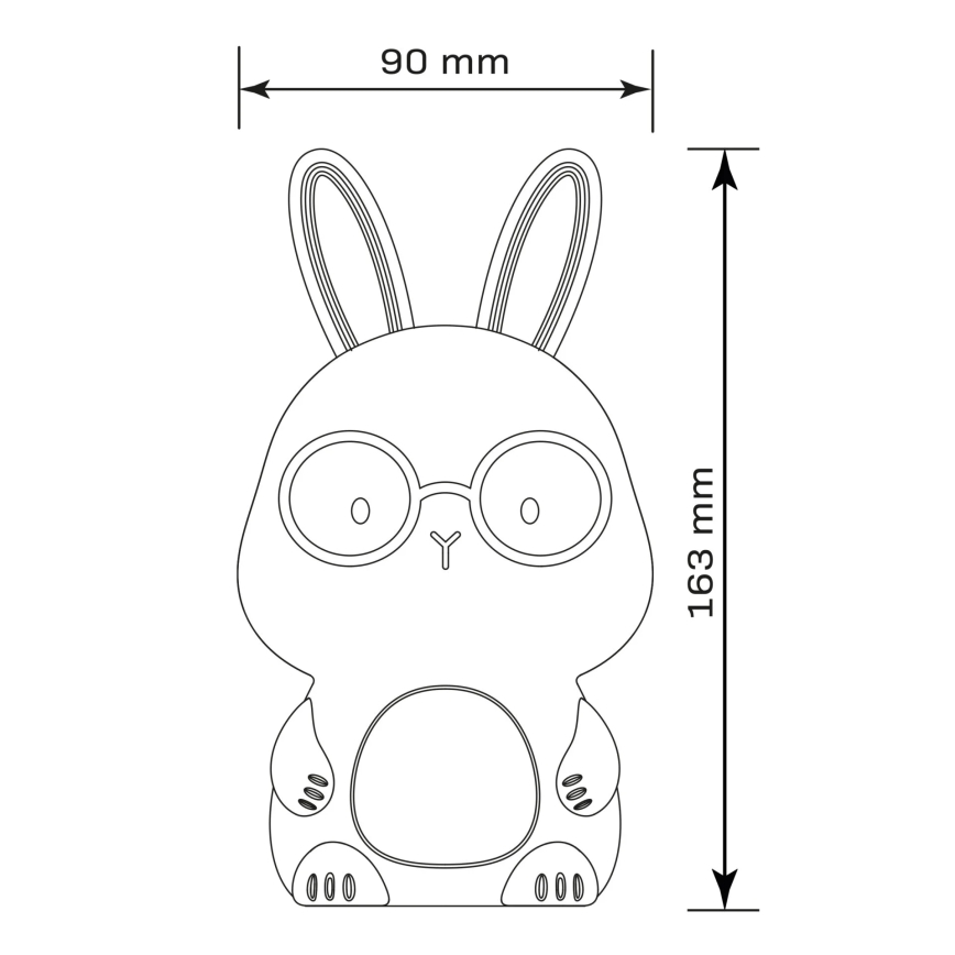Candeeiro tátil LED RGBW regulável para crianças FLORKA LED/1W/5V USB 1200 mAh azul