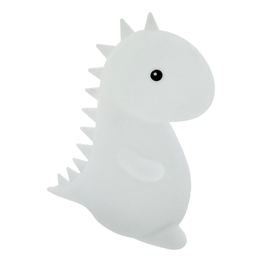 Candeeiro tátil LED RGBW regulável para crianças LED/1W/5V USB 1200 mAh dinossauro
