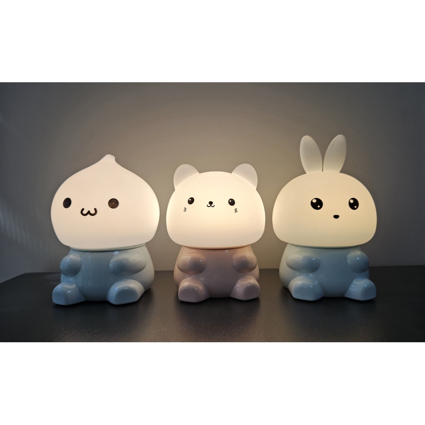 Candeeiro tátil LED RGBW regulável para crianças LED/1W/5V USB 1200 mAh gato