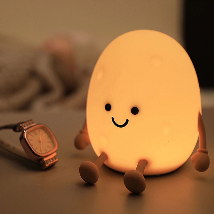 Candeeiro tátil LED RGBW regulável para crianças POTATO LED/2W/5V USB 1200 mAh